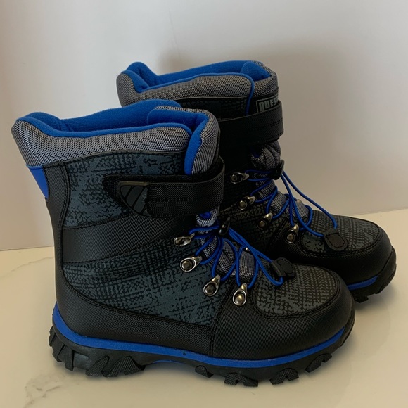 Quest 3M Thinsulate Kids Winter Snow Boots Water Resistant Blue Black Size 5 - Picture 3 of 13